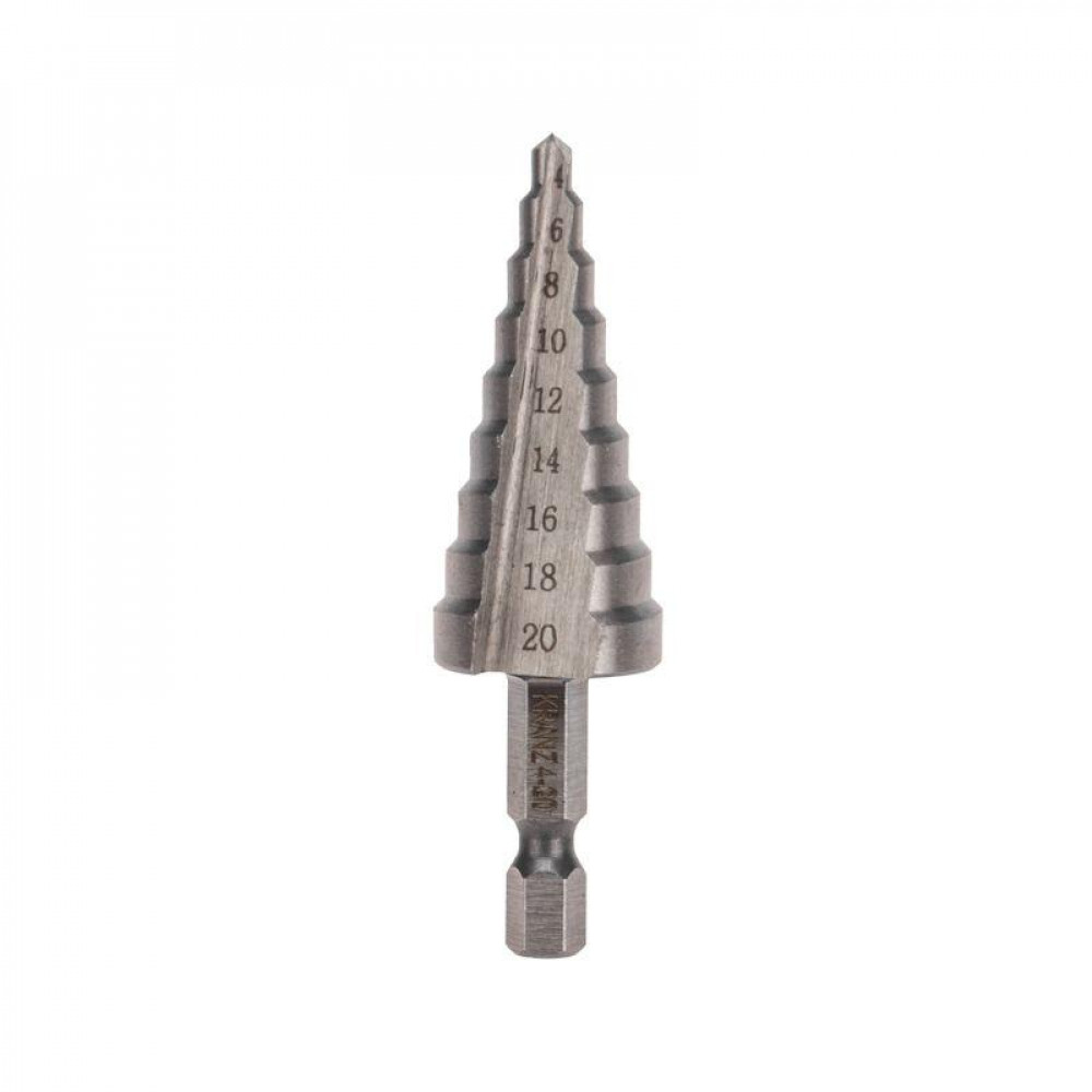 Изображение товара Сверло по металлу ступенчатое 4,0-20,0 мм 76 мм Kranz KR-12-6601