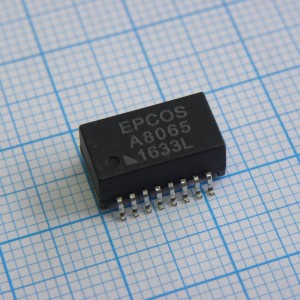 B78476A8065A003, Телекоммуникационный трансформатор, 10/100Base-T 1CT:1CT, 16 выводов, 12.7x6.9x5.6mm