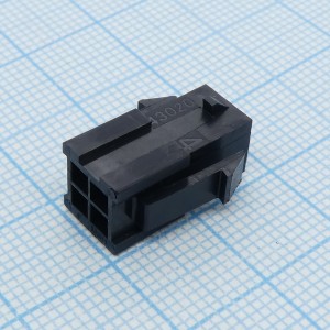 430200400, Корпус разъема, двухрядный, монтаж в панель, Серия Micro-Fit 3.0, Штекер, 4 вывод(-ов), 3 мм