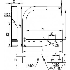 Скоба CS на лоток с основанием 400мм BBA2040