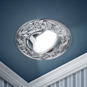 KL11A CH Светильник литой пов. "лианы" MR16,12V/220V, 50W хром (100/1400) C0043686