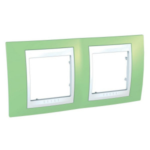 UNICA ХАМЕЛЕОН РАМКА 2-постовая, горизонтальная, БЕЛЫЙ/ ЗЕЛЕНОЕ ЯБЛОКО C3(5) MGU6.004.863