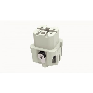 DA-004-F, Розеточная контактная вставка, винтовая фиксация, 4 полюса + РЕ, 400 V, 10 А, сечение обслуживаемых проводников 0.75-1.5 мм. кв., тип покрытия контактов: серебро, серия DA