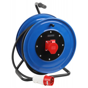 Удлинитель силовой IND380-RM-1e-5x4-50m-IP44 на 380В на катушке 1 розетка CEE 5P 50м КГ 5х4 32A IP44 Б0057308