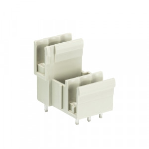 Вилочный разъем на плату 8113 S E/3 G OB, Вилочный разъем, 2 этажа, вертикальный, на плату, шаг: 5.0 мм, 3 полюса, фиксация на плате пайкой, исполнение: без маркировки, 300V, 10А, цвет: серый