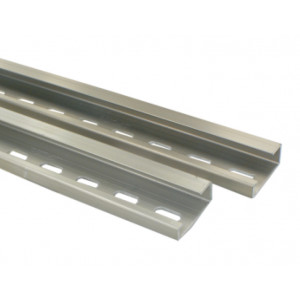 Монтажная рейка G32-18, Монтажная рейка, G-профиль, 32 x 18 мм, перфорированная, длина: 2 метра, материал: сталь, размер перфорированных отверстий: 15 x 6,2 мм