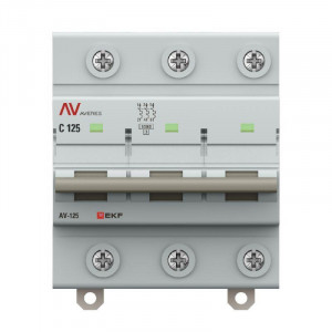 Выключатель автоматический 3п C 125А 10кА AV-125 AVERES mcb125-3-125C-av