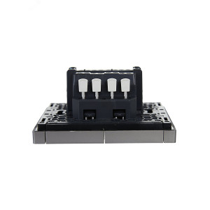 FORTE&PIANO Выключатель 2-клавишный проходной 10А FP507 сталь IEK FP-V22-0-10-1-K46