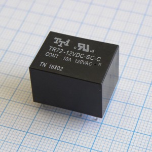 TR72-12VDC-SC-C, Реле силовое 10А 12В 0,45 Вт 320Ом 1переключение  AgSnIn Габариты 21,8х16,8х14,7 мм