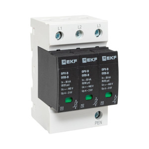 Ограничитель перенапряжения имп. ОПВ-В/3P In 30кА 400В opv-b3
