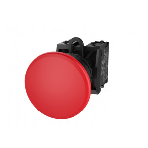Кнопка грибовидная (красная) TS2510-0FM10-R10, Кнопка грибовидная, без блокировки, без подсветки, пластиковое переднее кольцо, с плавным нажатием, с контактной группой 1NO, диаметр головки кнопки 40 мм, диаметр посадочного отверстия: 22 мм, цвет: красный