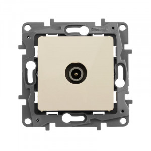 ETIKA Розетка телевизионная TV проходная 15дБ слоновая кость 672363