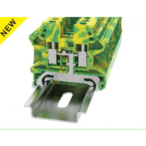 Заземляющая клемма DHV4-PE-01P-1C-00Z(H), Заземляющая клемма, высоковольтная, тип фиксации провода: винтовой, номинальное сечение: 4 мм кв., ширина: 6,2 мм, цвет: желто-зеленый, тип монтажа: DIN35