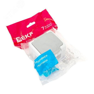 Розетка 1-м ОП Мурманск 16А IP54 с заземл. защ. шторки с крышкой сер. EFR16-029-30-54