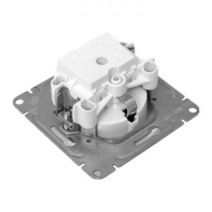 Механизм розетки, 16А, с заземлением, без шторок, белый Эпика EKF UP1-SOW-110