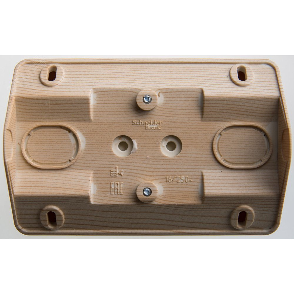 Изображение товара Розетка силовая угловая 2-м ОП Этюд IP20 250В 16А сосна SE PA16-108D