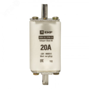 Вставка плавкая ППН-33 160/20А габарит 00 PROxima fus-33/160/20