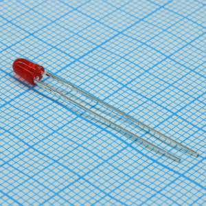 L-934LSURDK, Светодиод 3мм/красный яркий/645нм/400-900мКд/50°/30мА