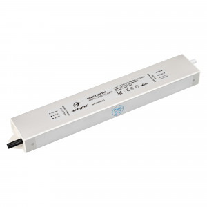 Блок питания ARPV-12080-SLIM-D (12V, 6.7A, 80W) 025744(1), Источник напряжения с гальванической развязкой для светодиодных изделий. Входное напряжение 170-265 VAC. Выходные параметры: 12 В, 6,7 А, 80 Вт. Встроенный PFC >0,5. Герметичный алюминиевый корпус IP 67. Рабочая температура -30…+50C?. Габаритные размеры д