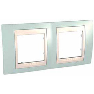 UNICA ХАМЕЛЕОН РАМКА 2-постовая, горизонтальная, БЕЖЕВЫЙ/ МОРСКАЯ ВОЛНА C3(7) MGU6.004.570