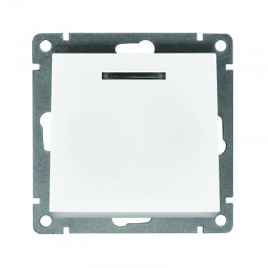 Выключатель 1-кл. СП Афина 10А IP20 с подсветкой механизм бел. A0121