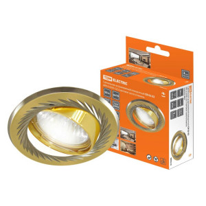 Светильник встраиваемый поворотный СВ 02-02 MR16 50Вт G5.3 матовое золото/никель SQ0359-0005