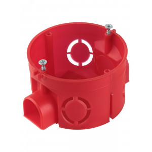 Установочная коробка СП D68х42мм, саморезы, стыковочные узлы, красная, IP20, SQ1402-1116