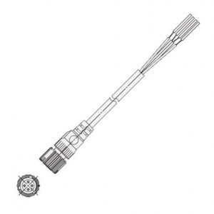 XS5F-D421-D80-F, Ethernet Cables / Networking Cables NoVibe Cable 2M Straight Socket 1End