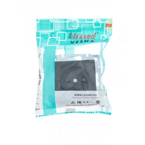 Розетка 1-м СП Vesna без заземл. ПБТ механизм черн. бархат 742-4288-121B