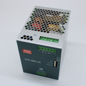 XTR-960-24, Преобразователь AC-DC 3ф на DIN-рейку 960Вт, выход 24В/40A (пиковый 80А), рег. вых 24…29В, вход 320…600В AC, 47…63Гц /450…800В DC, DC OK, изоляция 4870В AC, 96х125,2х132мм, -40…+85°С, возможность параллельного подключения