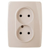 12-2107-02 Розетка 2X2P, 16A-250В, IP20, 2, слоновая кость (10/100/1600) Б0031239