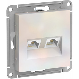 Розетка компьютерная 2-м AtlasDesign RJ45 кат.5E механизм жемчуж. SE ATN000485