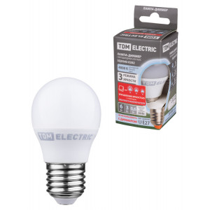 Лампа светодиодная FG45-6 Вт-230 В-4000 К–E27 "Лампа-ДИММЕР" SQ0340-0202