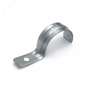 Скоба металлическая однолапковая усиленная противопожарная СМОУ d31-32 мм отв. d 6,5 мм (50 шт/уп) PR13.02428