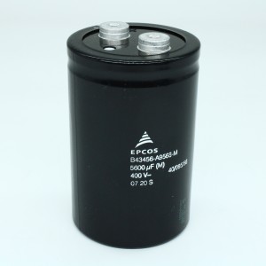 B43456A9568M000, Алюминиевый электролитический конденсатор 400В 5600мкФ ±20% (76.9х118.2мм) выводы под винт 0.02Ом 16000мА 12000ч 85°С россыпь