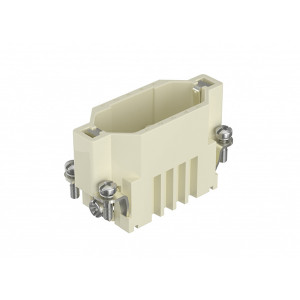 Вилочная контактная вставка HD-015-MC, Вилочная контактная вставка, обжимная фиксация, 15 полюсов + PE, типоразмер 10A, 250V, 10A, (обжимные контакты поставляются отдельно)