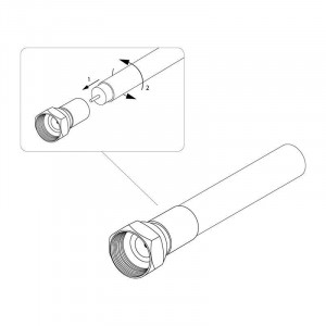 Разъем антенный на кабель штекер F для кабеля SAT (с резиновым уплотнителем) (блист.2шт) 06-0005-A2
