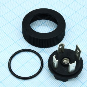 1210120120, Круглый полипропиленовый штекер для монтажа на кабель 3 контакта типа круглый паяльный штифт с резьбовым соединением