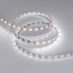 Лента SPI-B60-10mm 12V White6000-PX1-RAM (9.3 W/m, IP20, 5060, 5m) 037829, Светодиодная лента SPI-B60, открытая IP20, с микросхемой TX1818 (битый пиксель не влияет на передачу сигнала далее по ленте). Светодиоды 5060, 60 шт/м (1 pixel = 1 LED), белая плата 10 мм, скотч 3М. Цвет БЕЛЫЙ 6000K, цветопередача CRI>80, угол 120°. Питан