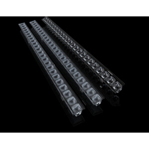 ASL280D15H24LEDA25G, Линейная линза для светодиодов 2835/3030/5630, эфф=88,5%, Asyммetric 25°, 280x15,5мм H:10,2мм, PMMA