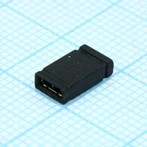DS1027-2BB20-N-016, ДЖАМПЕР (перемычка), закрытый, черный, высота 8.5mm, шаг 2.54мм