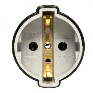 Штепсельное гнездо с/з черное 16А 250 В Proxima EKF ASG16-30-r