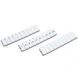 Маркировка (полоска) ZB5, Кассета с маркировочными шильдиками, для клемм сечением 2,5 мм.кв., 10 шильдиков, цвет: белый