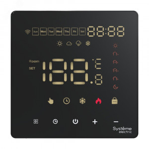 ARTGALLERY ТЕРМОСТАТ программируемый с Wi-Fi для электрического теплого пола, 16 А, моноблочный, ЧЕРНЫЙ GAL001038