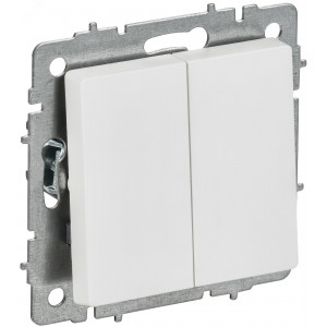 BRITE Выключатель 2-клавишный 10А ВС10-2-0-БрАБ арктический белый IEK BR-V20-0-10-K91