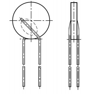 B59069B1080B051, PTC-термистор (позистоp) 25Ом 20% 2-Pin Radial T/R B1069