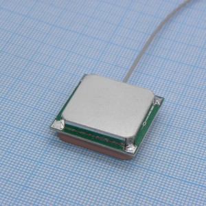 BY-GPS/GLONASS-02-NEW, Антенна GPS/GLONASS, patch active, ceramic on PCB, open end-0.15m, 28dB, 2.7-5.5V, 8.2x27x27mm
