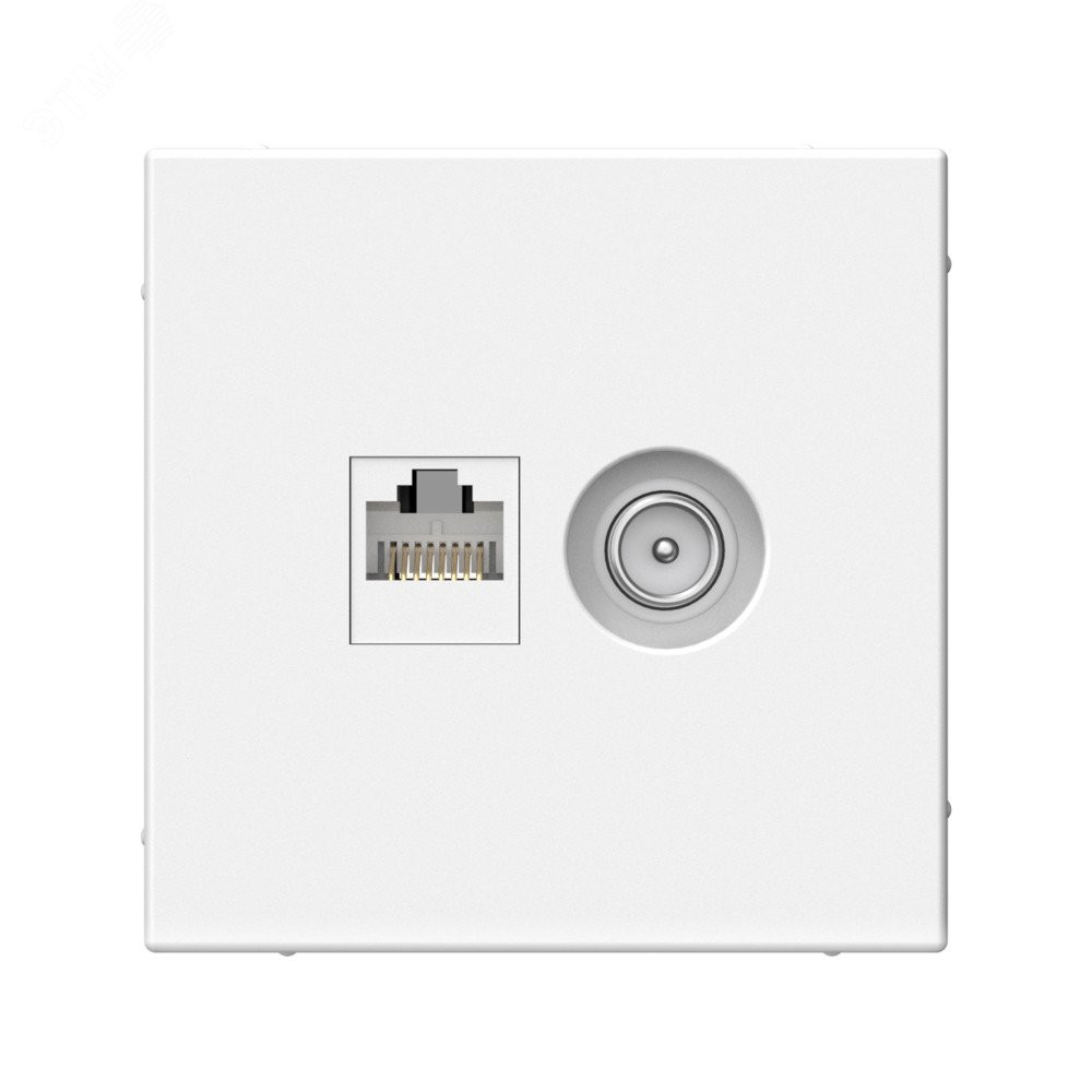 Изображение товара Розетка двойная ARTGALLERY ТВ + RJ45 кат 5Е белая GAL001389