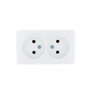 Розетка 2-м ОП Viola 16А IP20 без заземл. бел. 751-0200-128