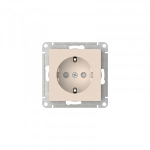Розетка AtlasDesign 16А с заземл. защ. шторки быстрозажим. клем. механизм беж. SE ATN000245S